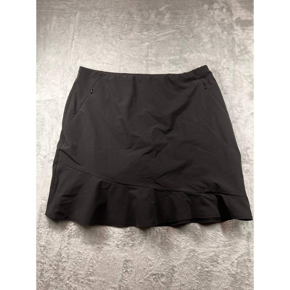 Tail Tech Womens Golf Skort Black Ruffle Hem Performance Skirt Size 14 - Picture 1 of 9